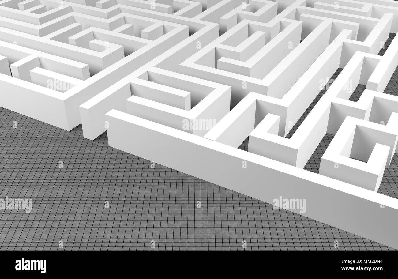 Arrière-plan de labyrinthe, concept de problèmes complexes Banque D'Images