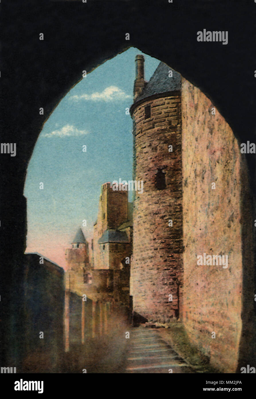 Tour de l'Inquisition. Carcassonne. 1910 Banque D'Images