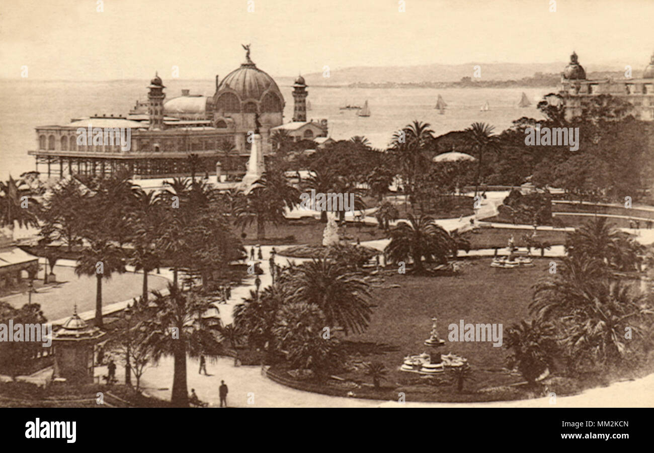 Jardins de Albert I & jetée Palace. Nice. 1917 Banque D'Images