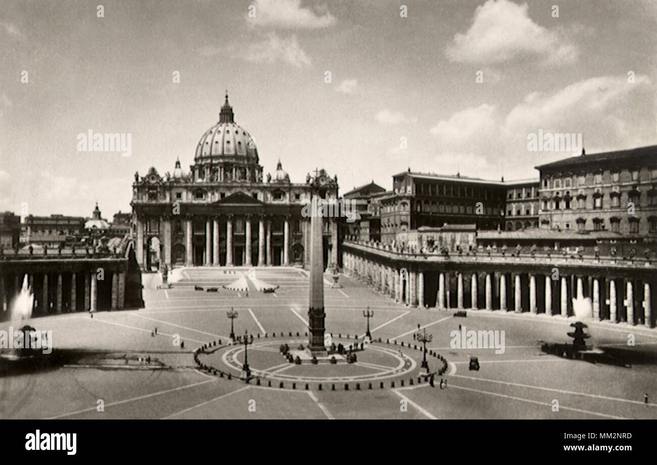 Palais du Vatican et San Pietro Plaza. Rome. 1940 Banque D'Images