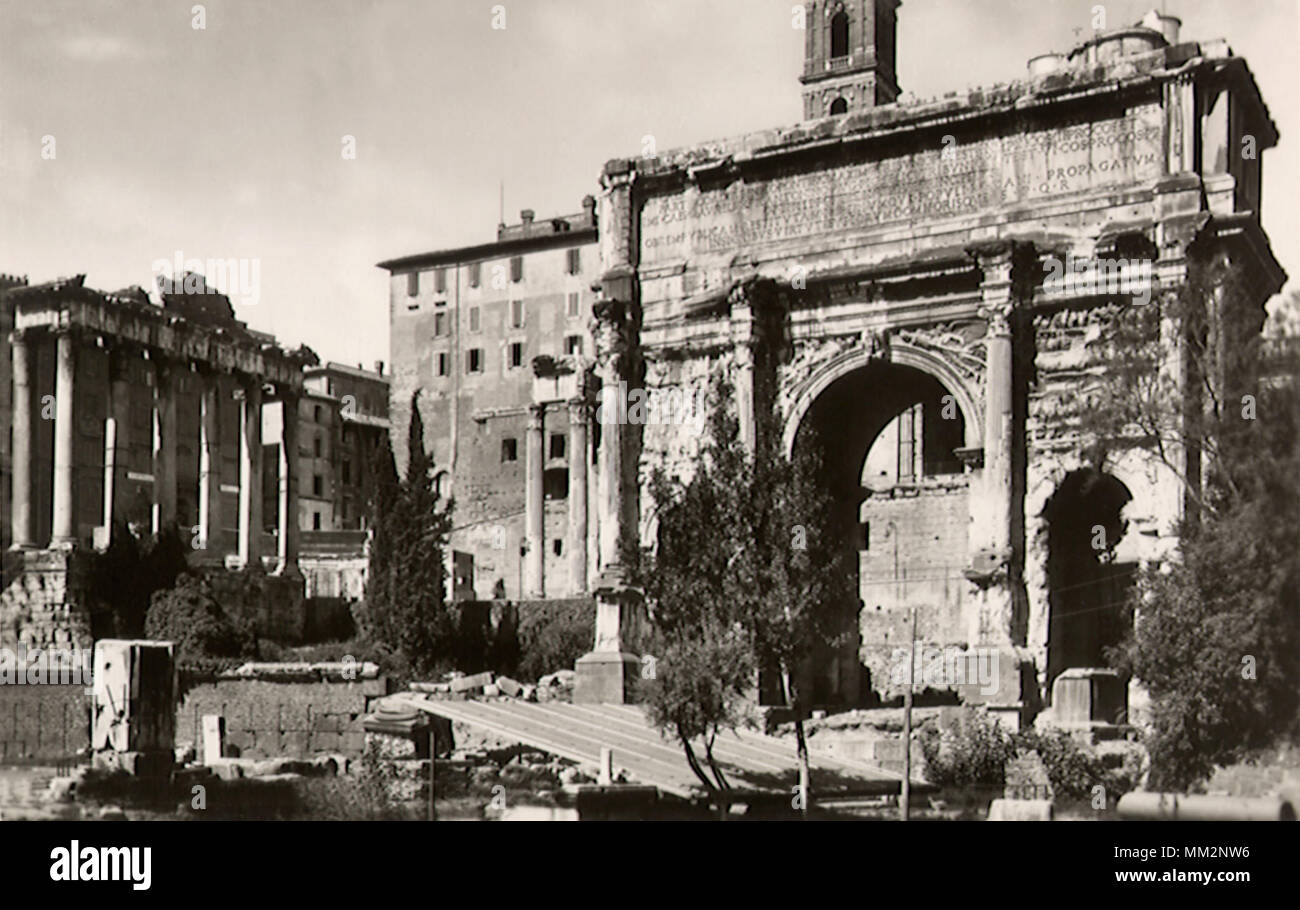 Arc de Septime Sévère. Rome. 1930 Banque D'Images