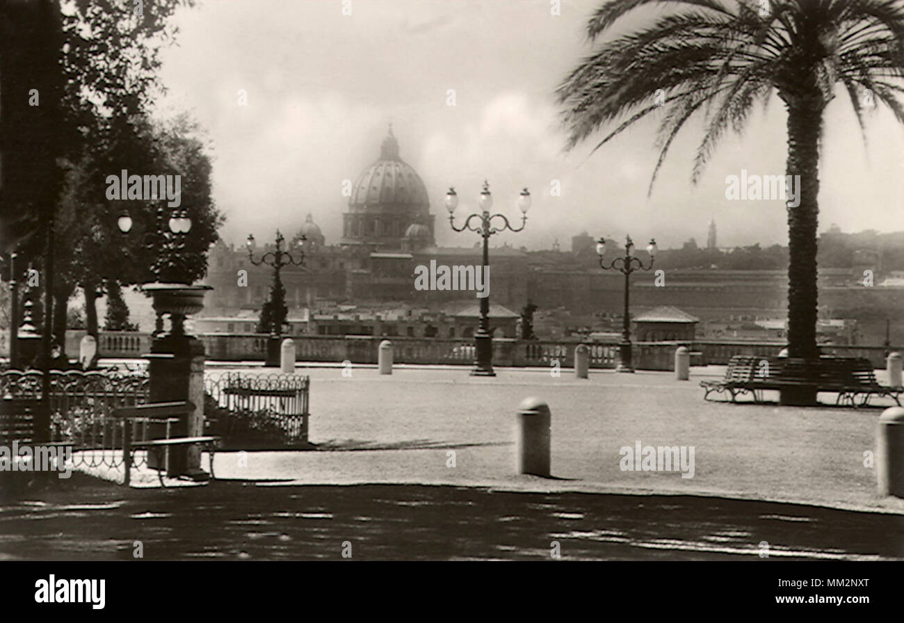 San Pietro de Pincio Plaza. Rome. 1930 Banque D'Images