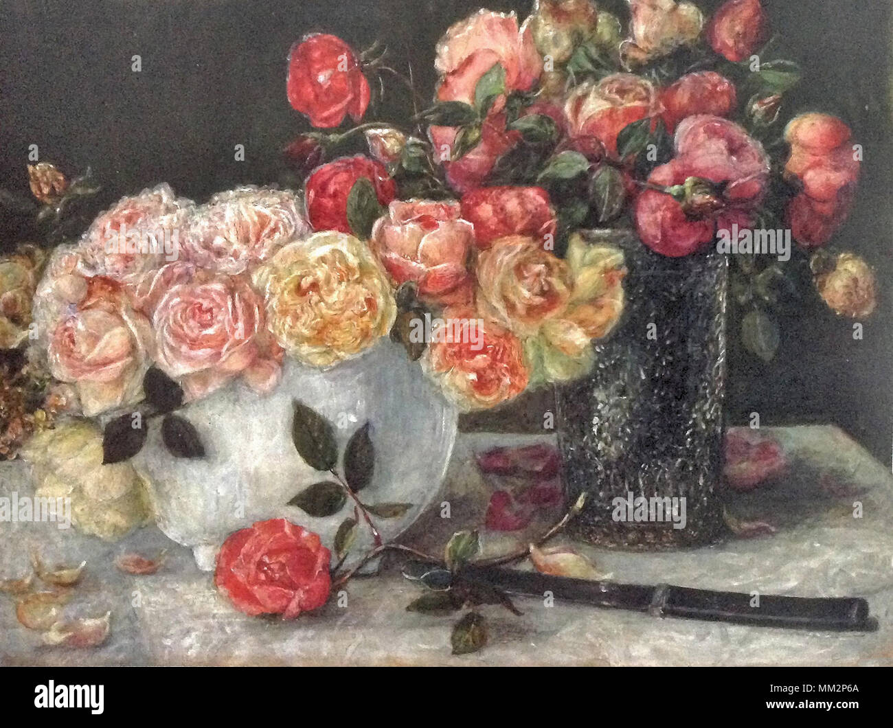 Stillman John William Waterhouse - Roses avec couteau à palette Banque D'Images