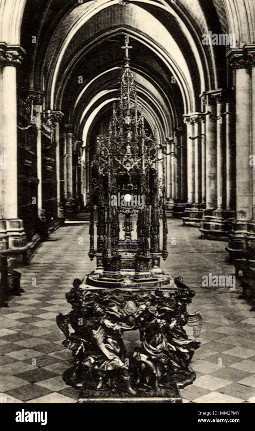 La base du trône à la Cathédrale. Toledo. 1930 Banque D'Images