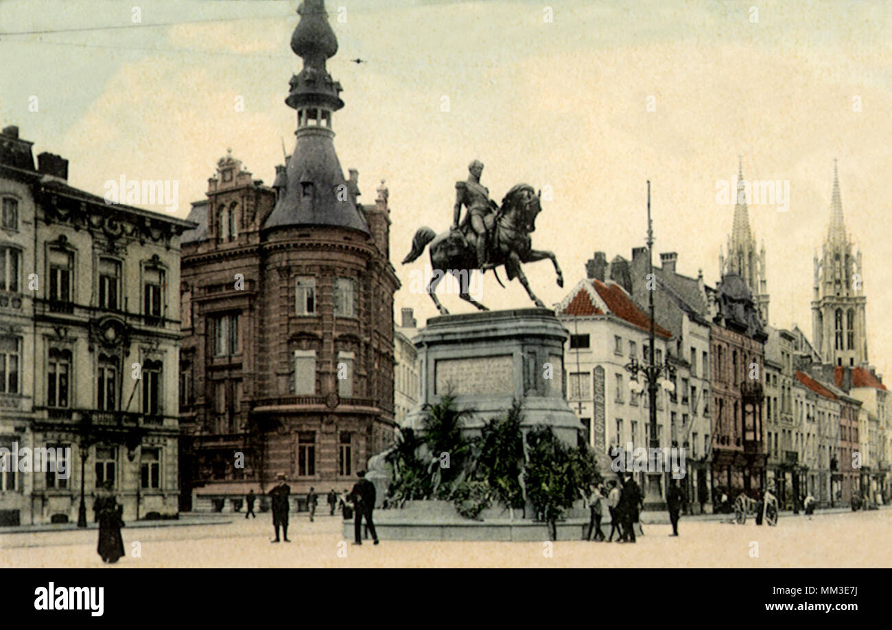 Place Léopold. Anvers. 1910 Banque D'Images