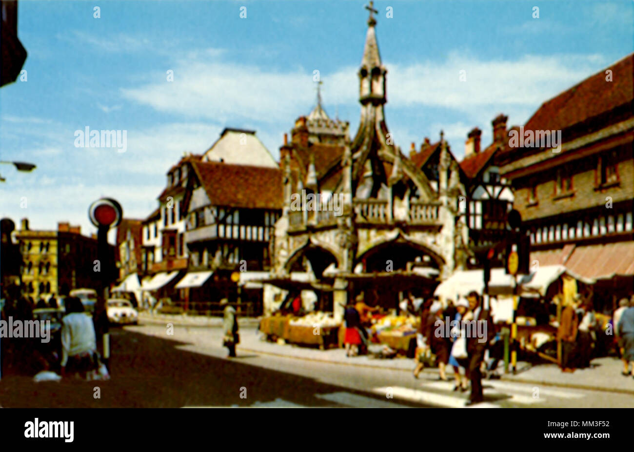 Croix de volaille & Silver Street. Salisbury. 1960 Banque D'Images