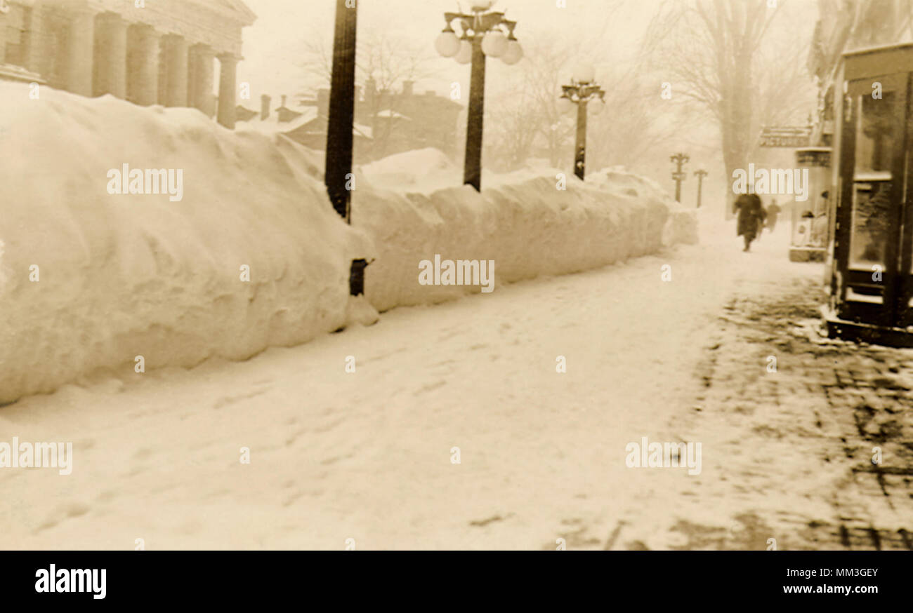 Neige sur rue. Auburn. 1914 Banque D'Images