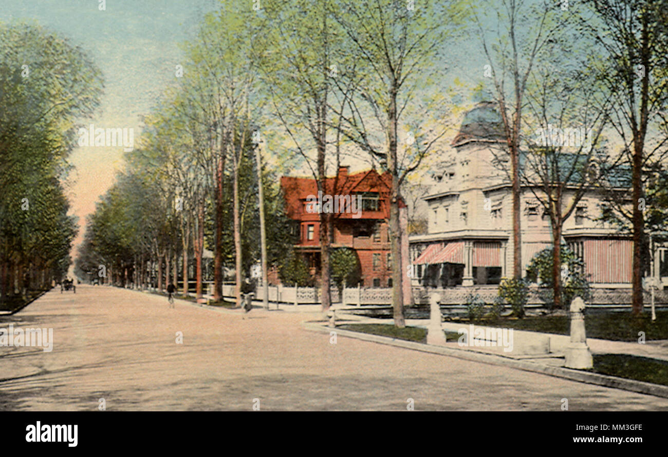 À l'ouest de la rue de l'Église. Elmira. 1918 Banque D'Images