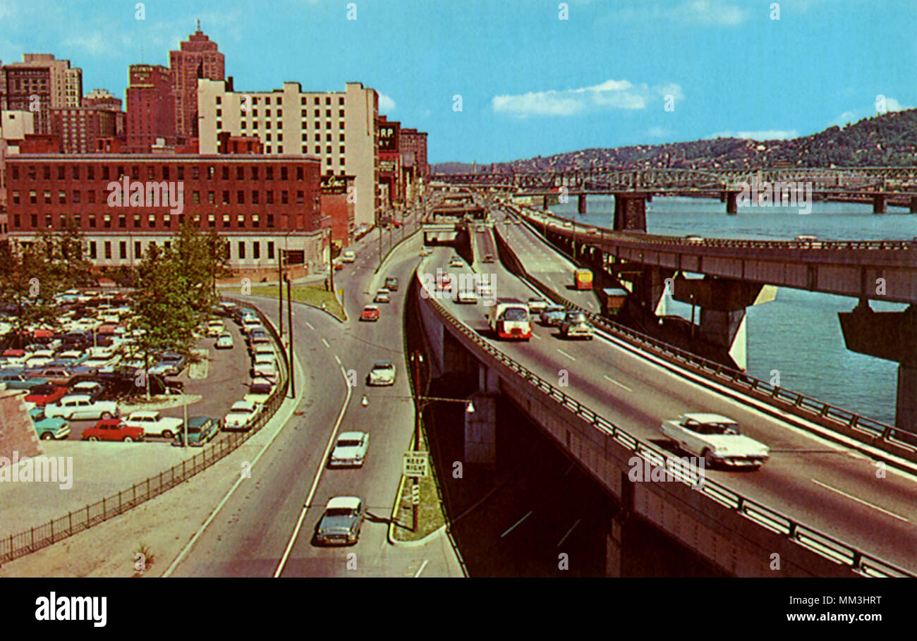 Fort Pitt Boulevard. Pittsburgh. 1960 Banque D'Images