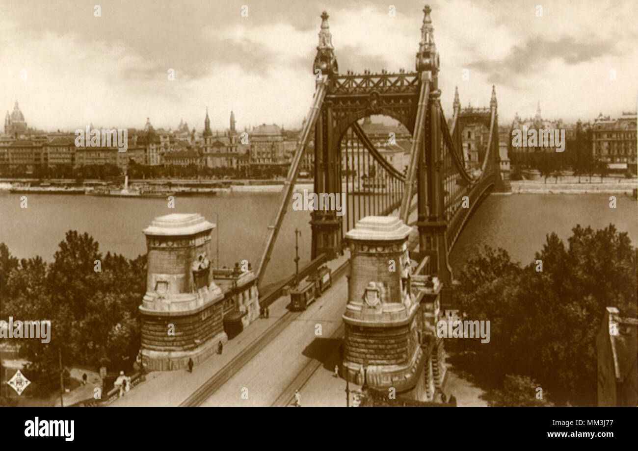 Pont Elisabeth. Budapest. 1930 Banque D'Images
