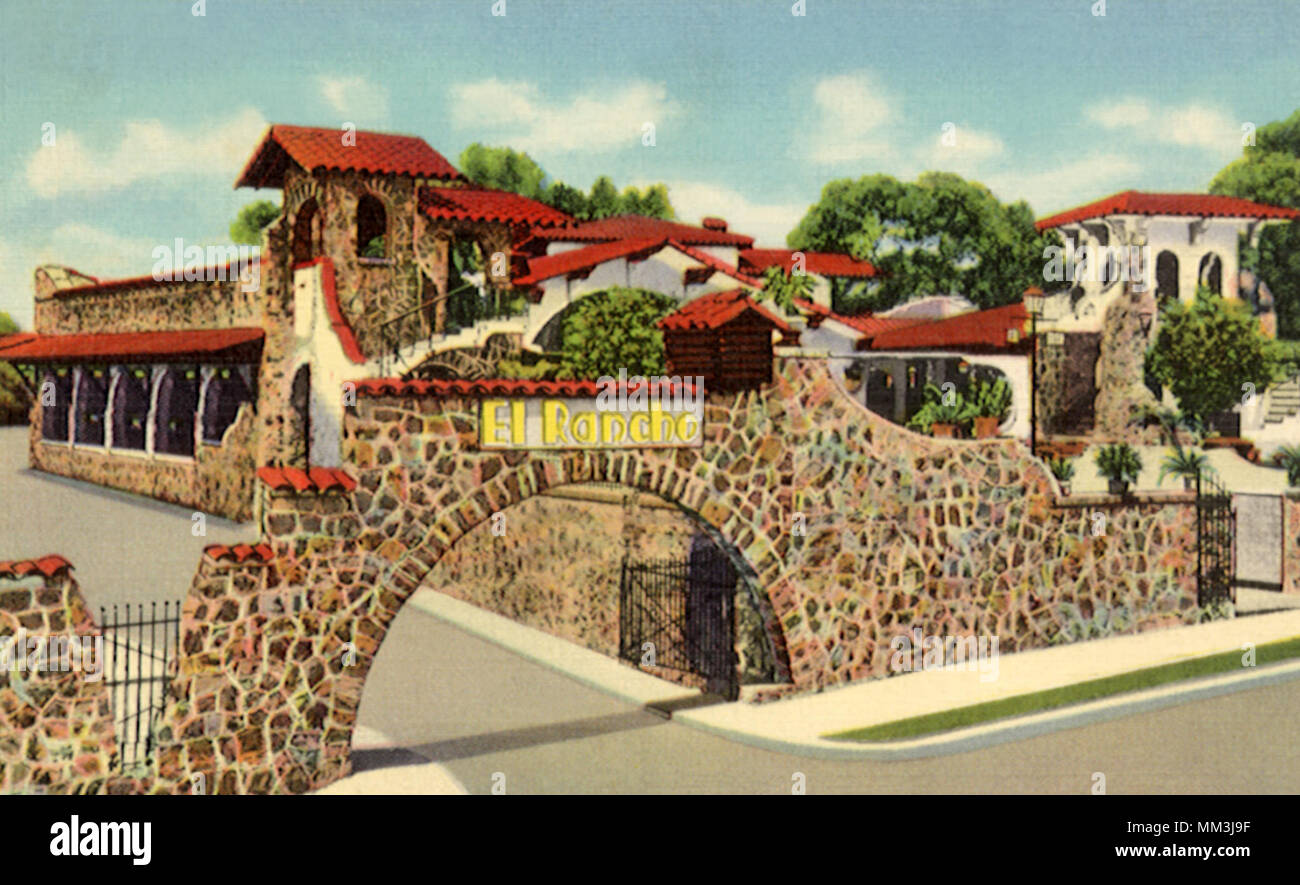 El Rancho Beer Garden. La ville de Panama. 1940 Banque D'Images