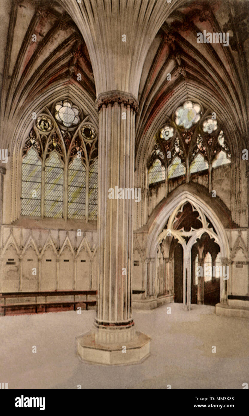 Chapter House à la Cathédrale. Puits. 1910 Banque D'Images