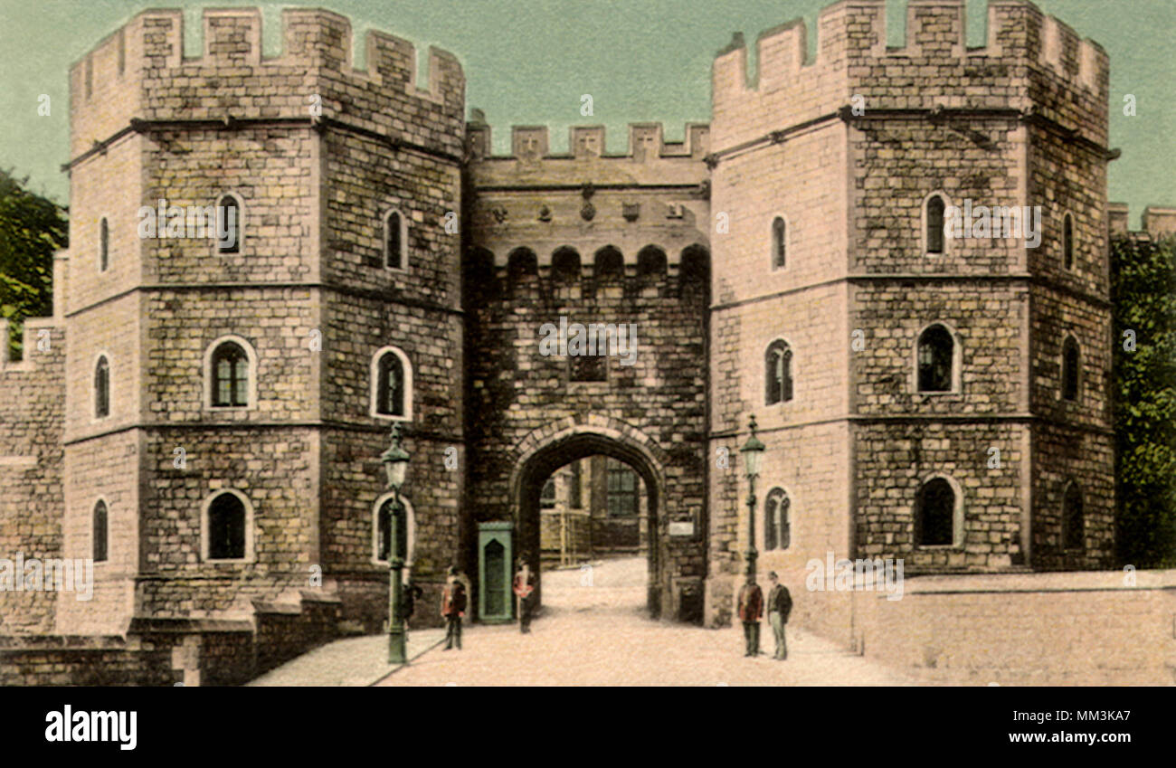 Henry VIII Gateway au château. Windsor. 1910 Banque D'Images