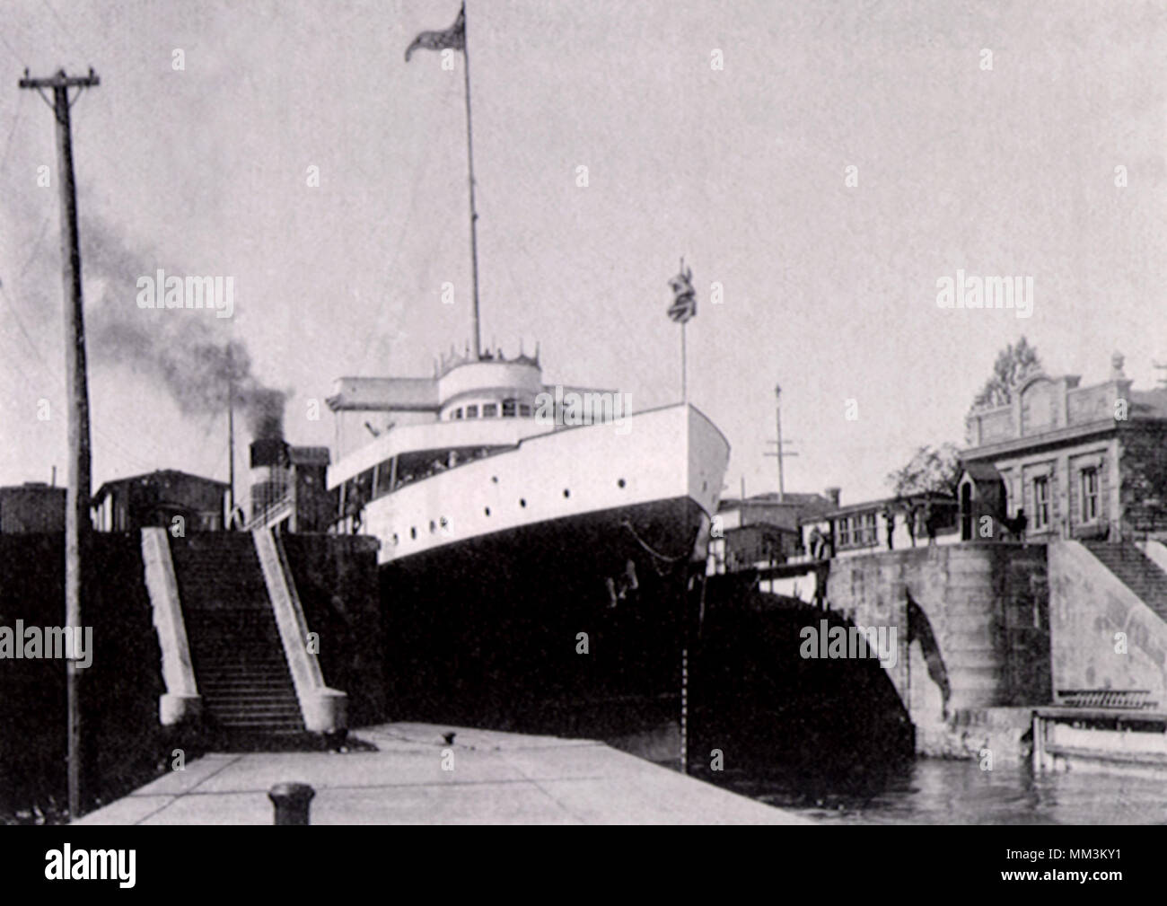 Canal canadien. Sault Sainte Marie. 1920 Banque D'Images