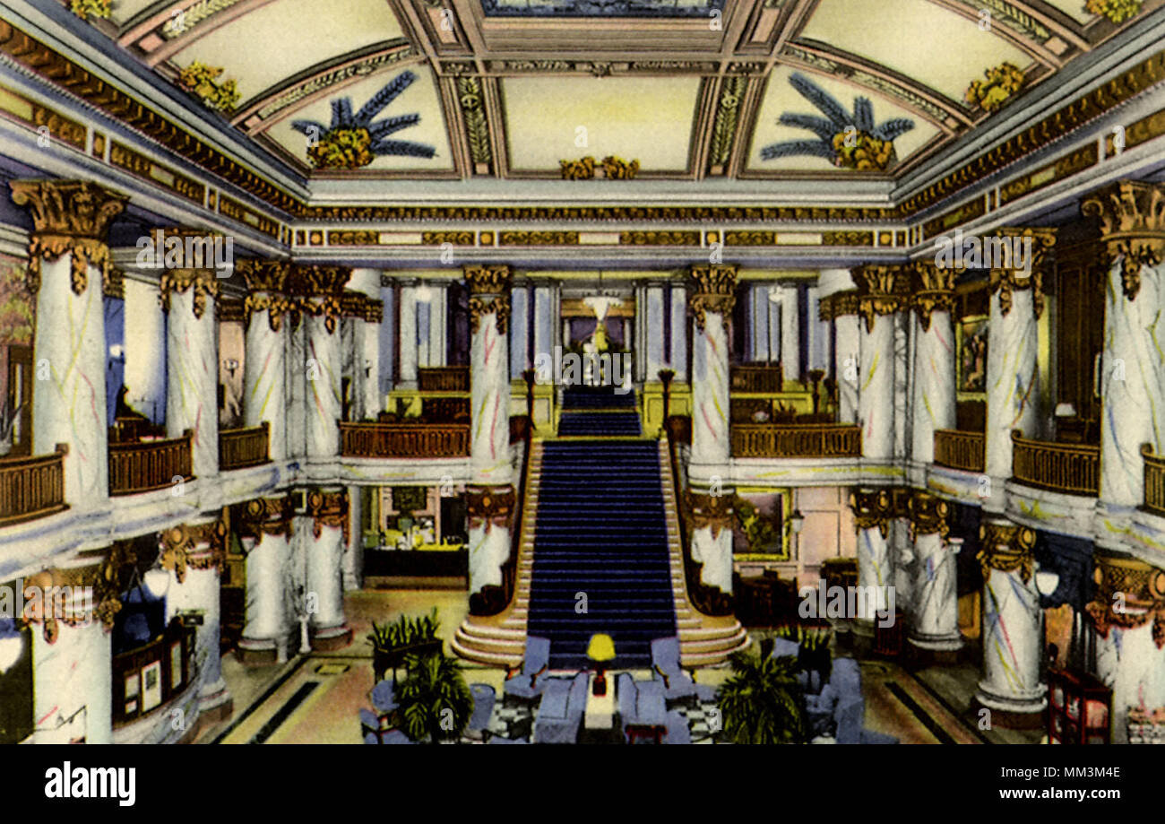 Hall de l'hôtel Jefferson. Richmond. 1930 Banque D'Images