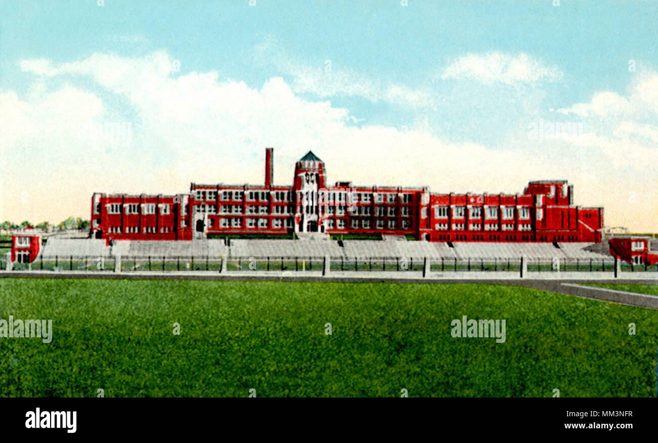 High School & Stadium. Great Falls. 1920 Banque D'Images