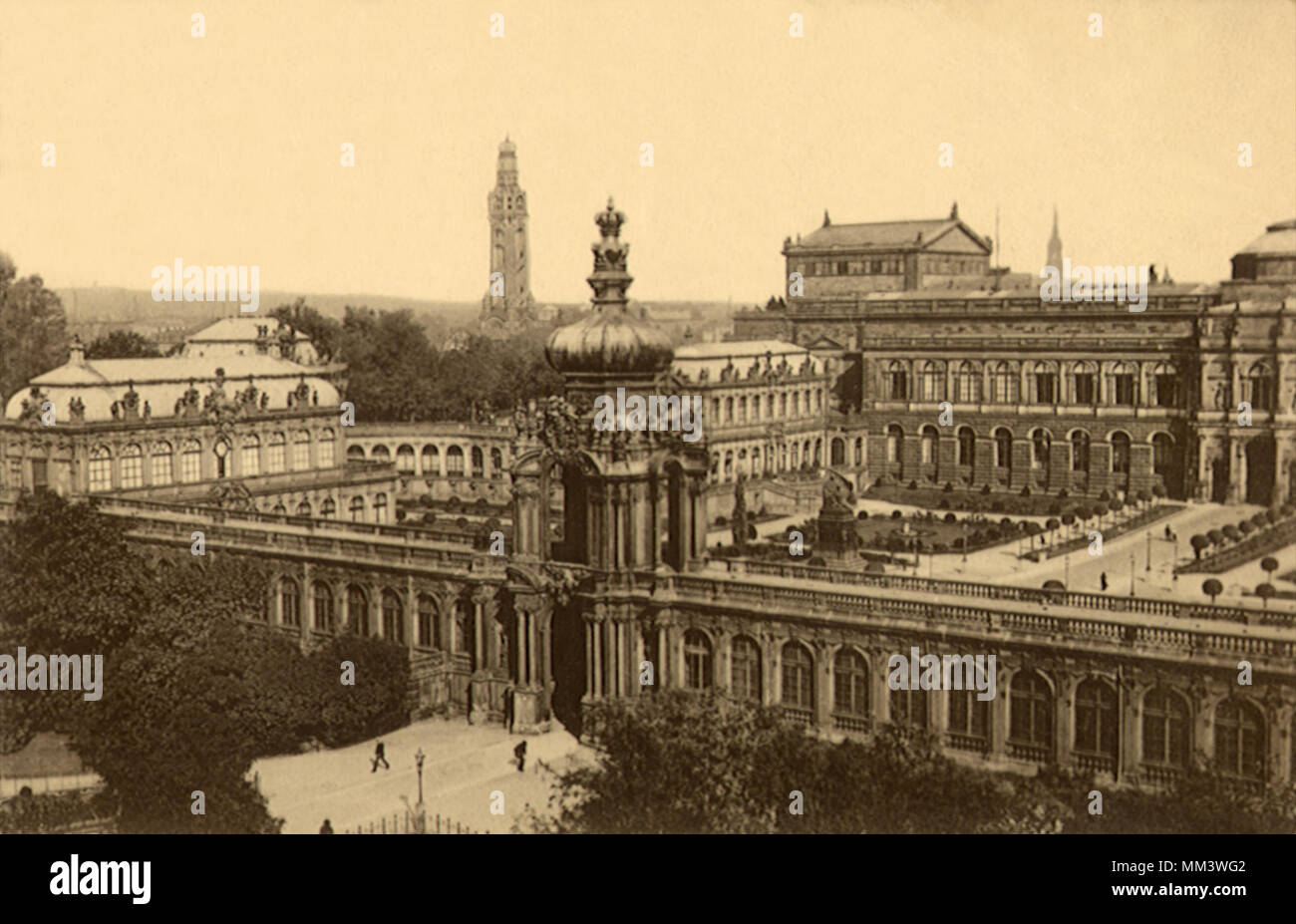 Vue sur les immeubles du gouvernement. Dresde. 1920 Banque D'Images