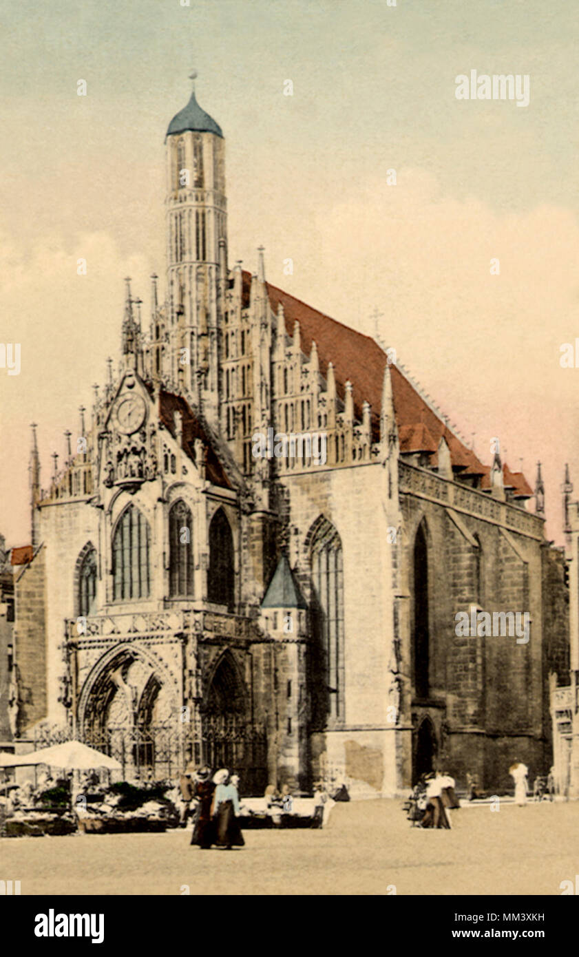 Eglise Notre Dame. Nürnberg. 1910 Banque D'Images