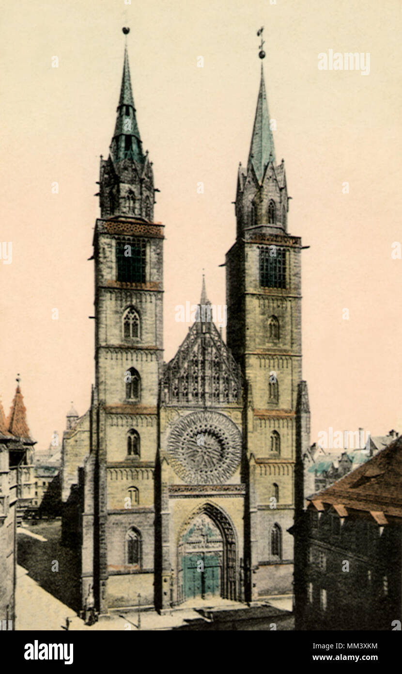 Église de Lorenz. Nürnberg. 1910 Banque D'Images