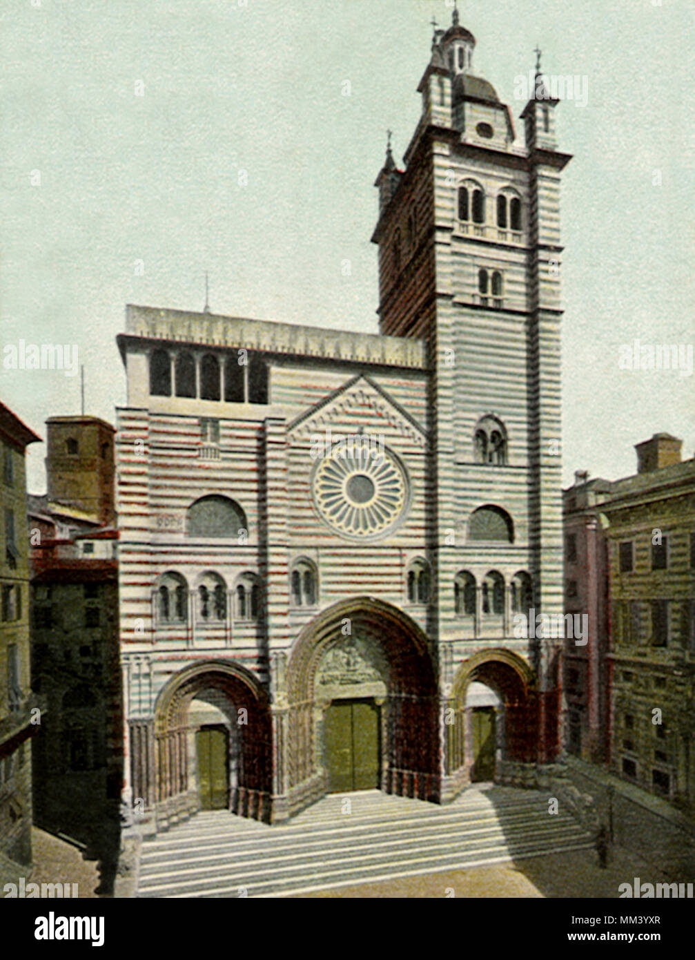 La Cathédrale San Lorenzo. Genova. 1910 Banque D'Images