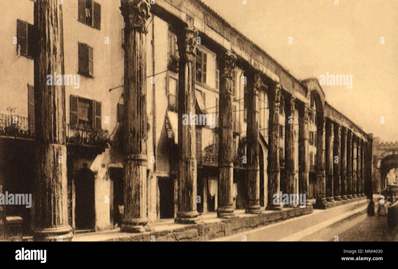 Les colonnes de San Lorenzo. Milan. 1930 Banque D'Images