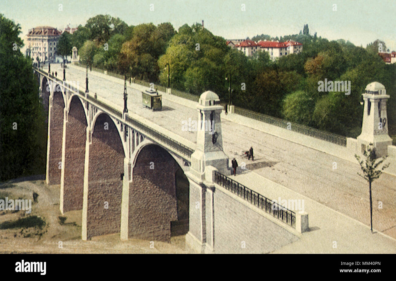 Pont du chaudron. Lausanne. 1910 Banque D'Images