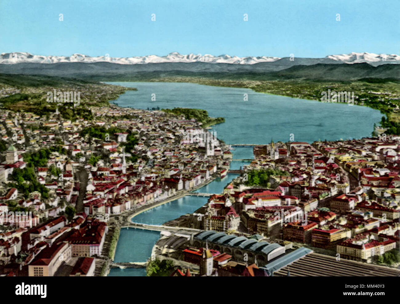 Vue de Zürich. 1970 Banque D'Images