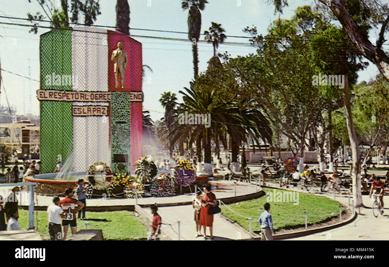 Statue de Benito Juárez. Tijuana. 1960 Banque D'Images