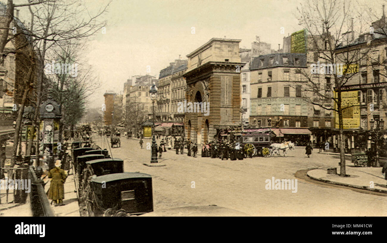 Boulevard de la Porte Saint Martin. Paris. 1904 Banque D'Images