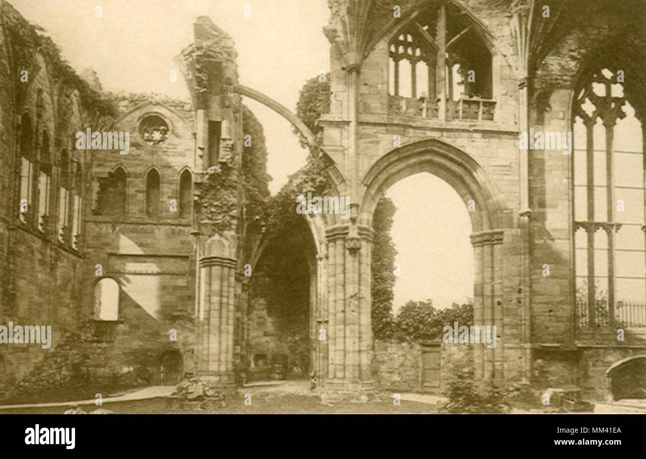 Transept nord à Abbey. Melrose.1905 Banque D'Images