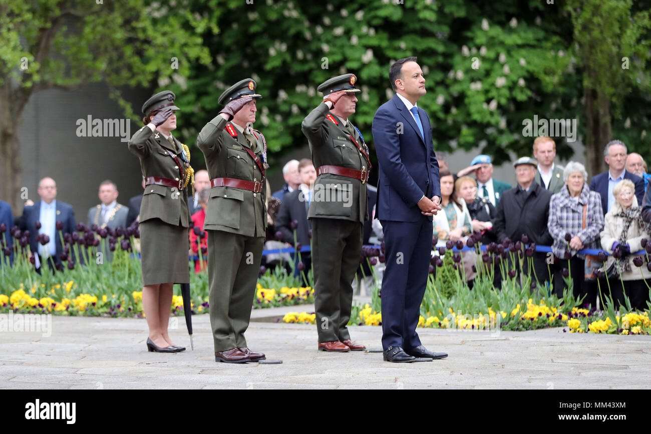 Taoiseach Leo Varadkar assiste à une cérémonie religieuse de l'état pour commémorer l'Insurrection de Pâques 1916 les dirigeants à Arbour Hill Cemetery à Dublin. Banque D'Images