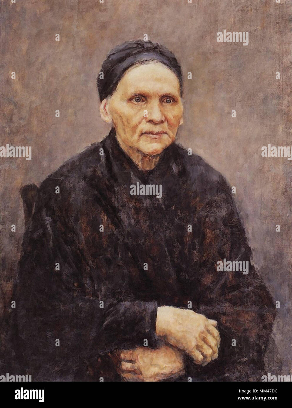 Vassili Sourikov - Portrait de P.F. Surikova Mère de l'artiste 1 Banque D'Images