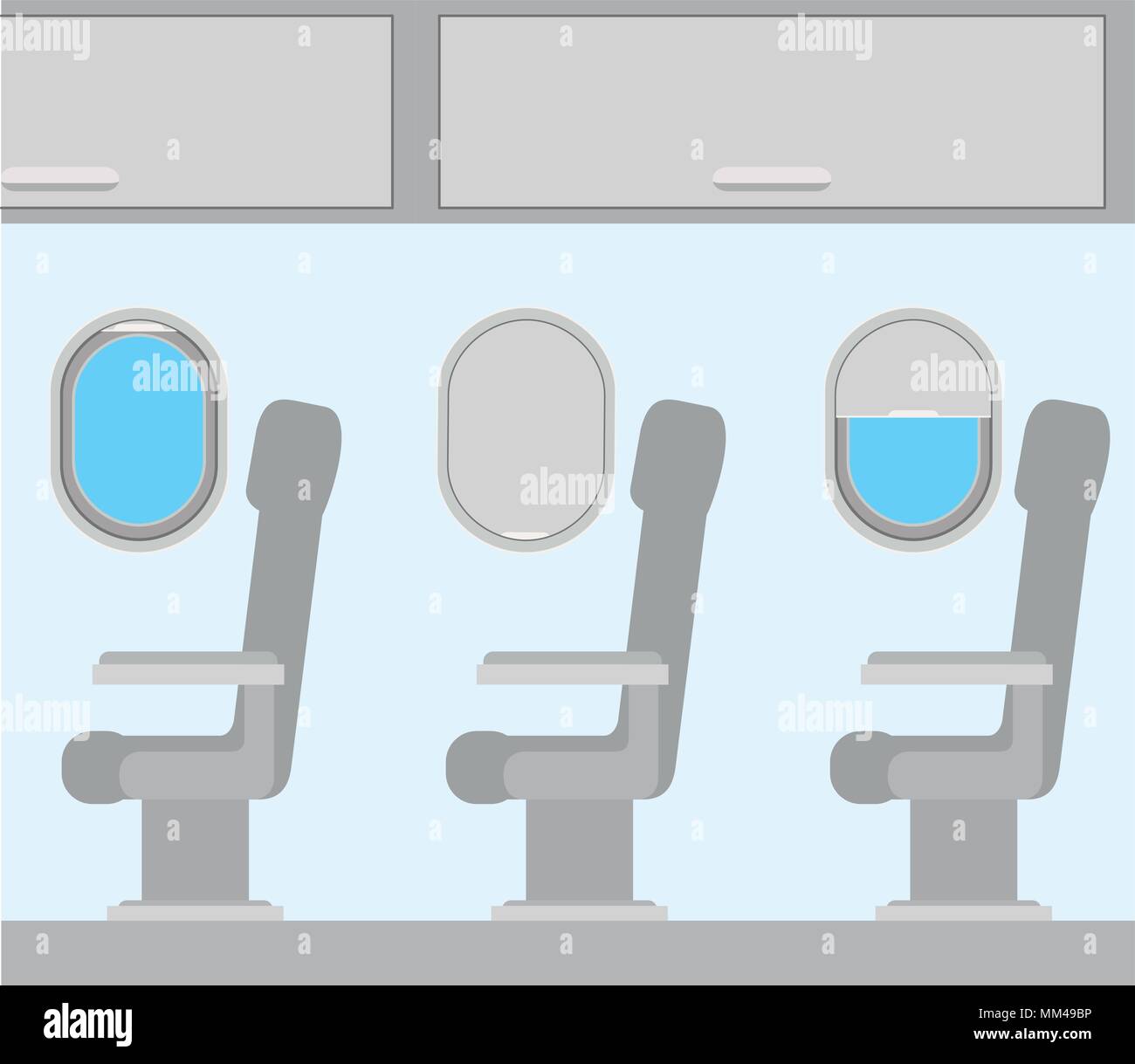 Avion windows avec des chaises Illustration de Vecteur