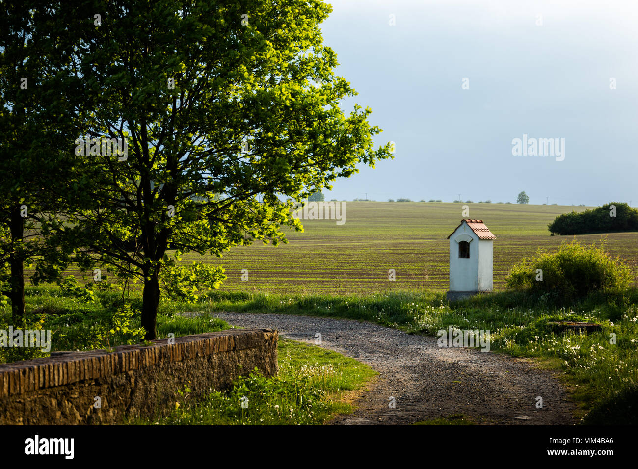 Chapelle en campagne, la Région de Bohême du Sud, République Tchèque Banque D'Images