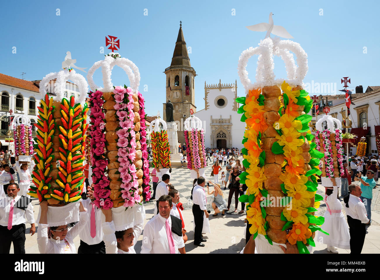 La Festa Dos Tabuleiros (Festival des bacs) à Tomar. Ce festival est la plus importante célébrée dans la ville, Tomar, Portugal Banque D'Images