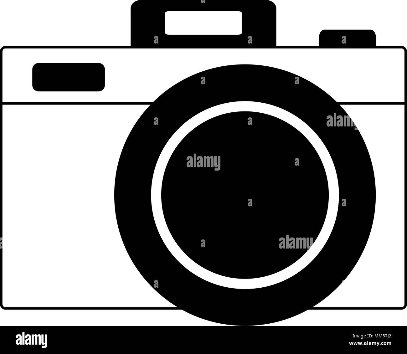 Vintage appareil photographique sur le noir et blanc Illustration de Vecteur