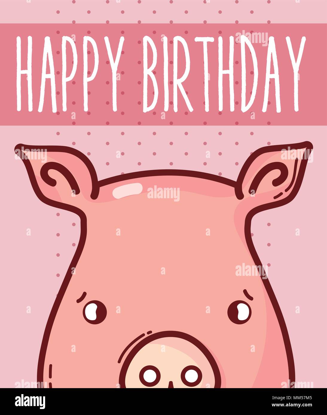 Joyeux Anniversaire Carte Avec Cartoon Animal Image Vectorielle Stock Alamy