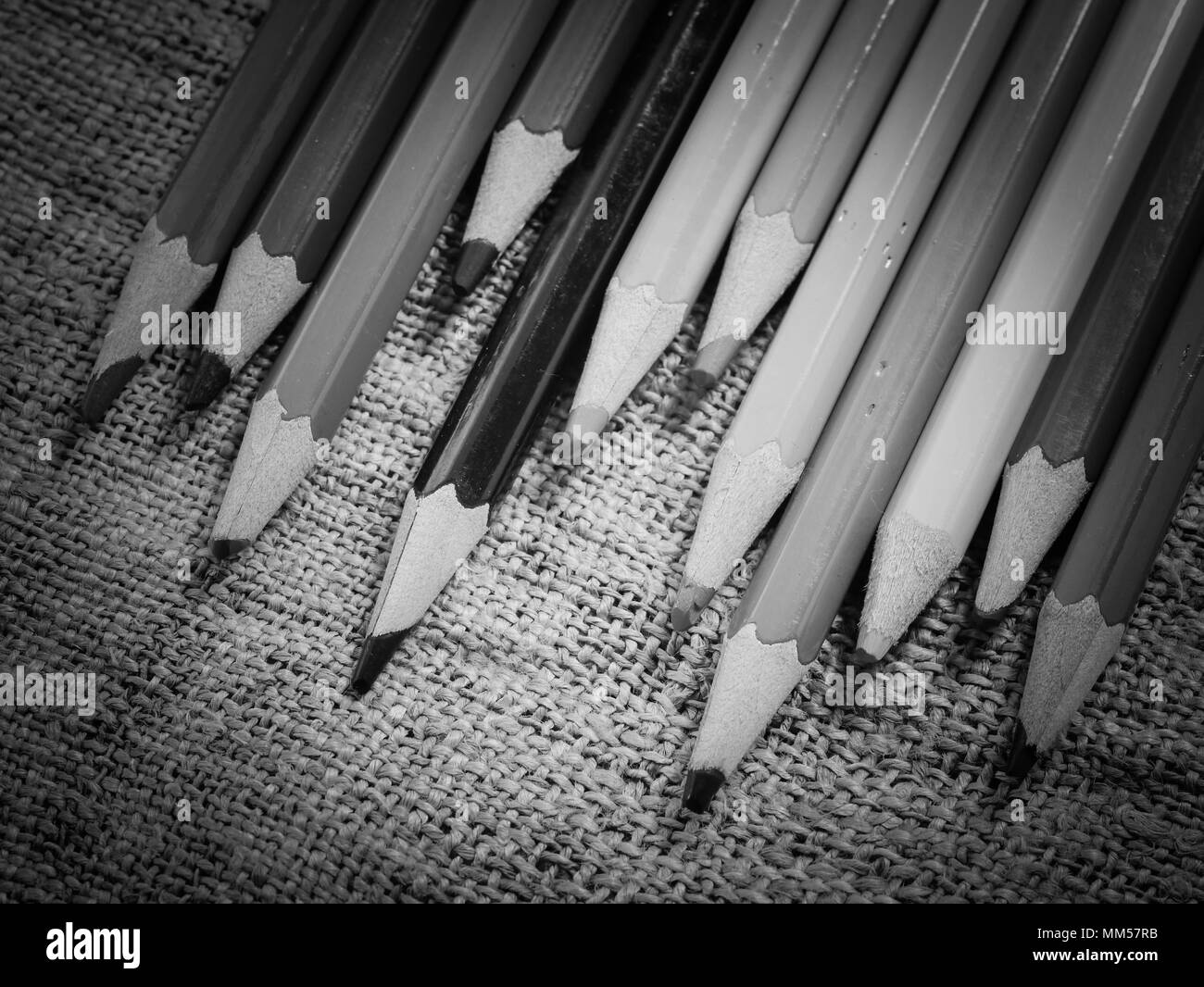 Encadrement Crayons Page De Garde Noir Et Blanc Dessin aux crayons de couleur Banque d'images noir et blanc - Alamy