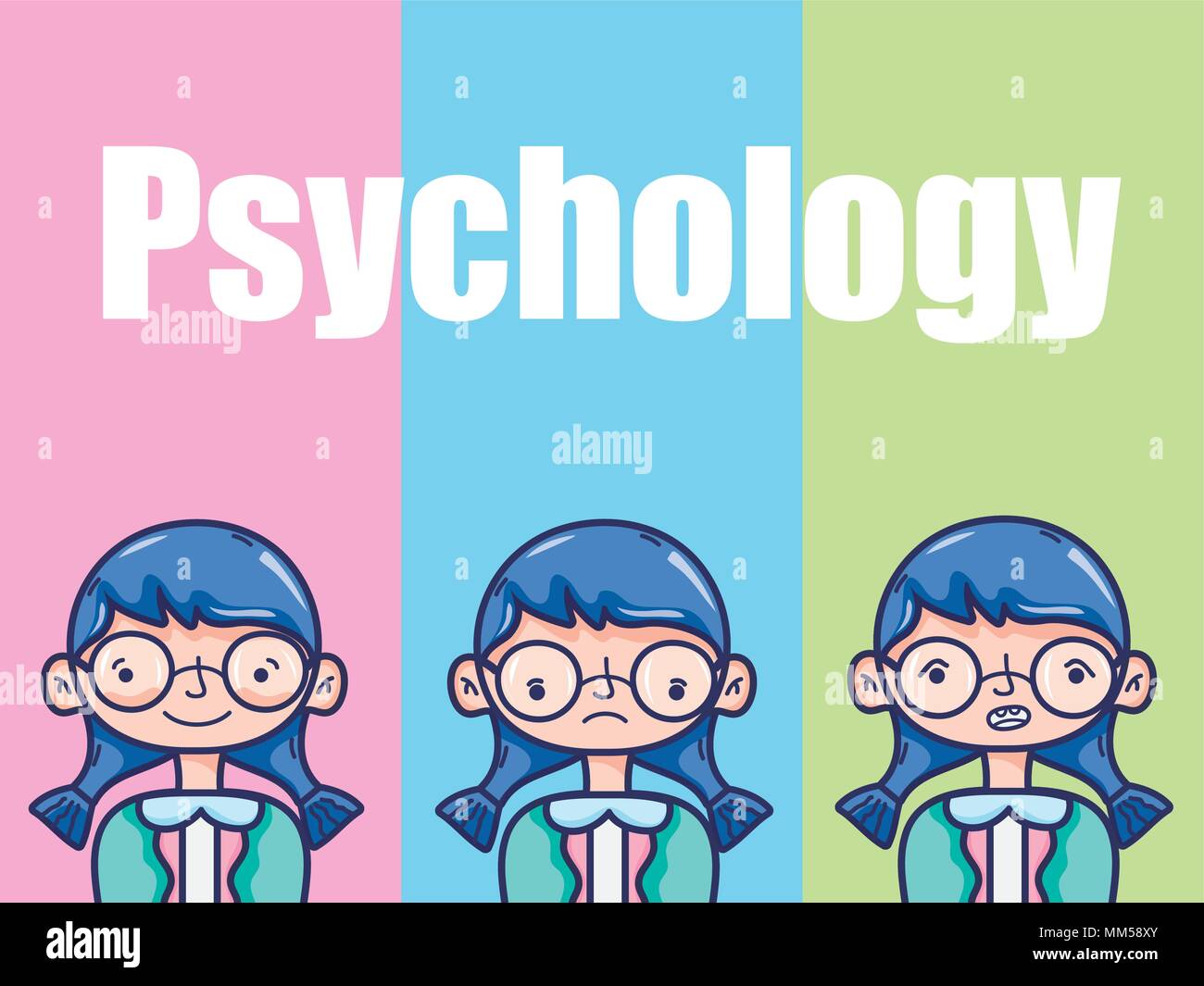 Psychologie pour enfants dessins animés Illustration de Vecteur