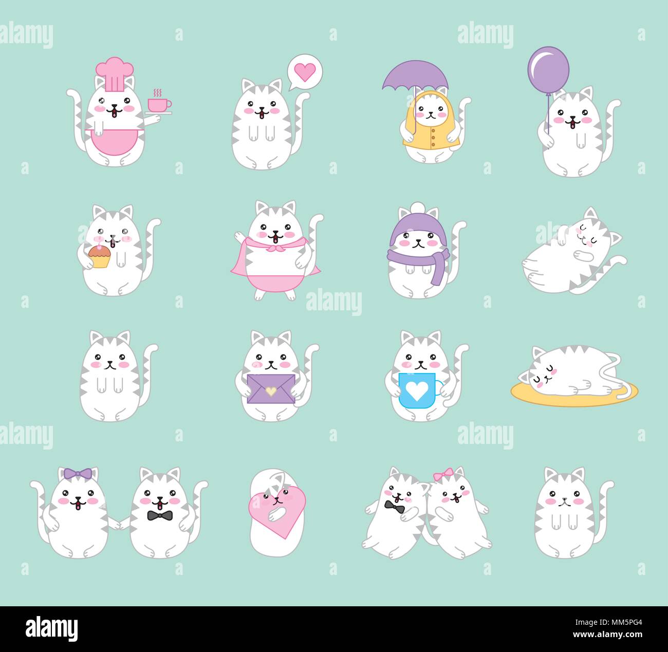 Animaux Chats Kawaii Cartoon Collection Vector Illustration Image Vectorielle Stock Alamy Animaux Chats Kawaii Cartoon Collection Vector Illustration Image Vectorielle Stock Alamy
