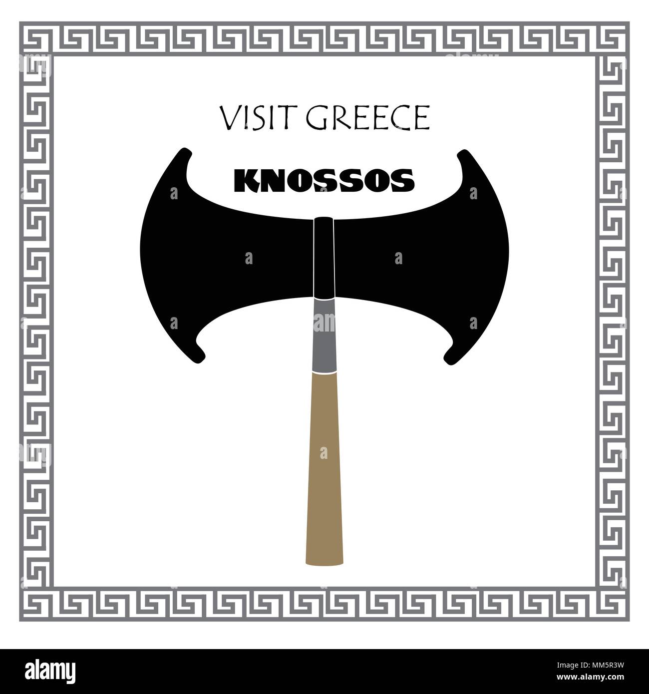 Symbole de Knossos. Icône de voyage Grèce. Monument grec. Illustration de Vecteur