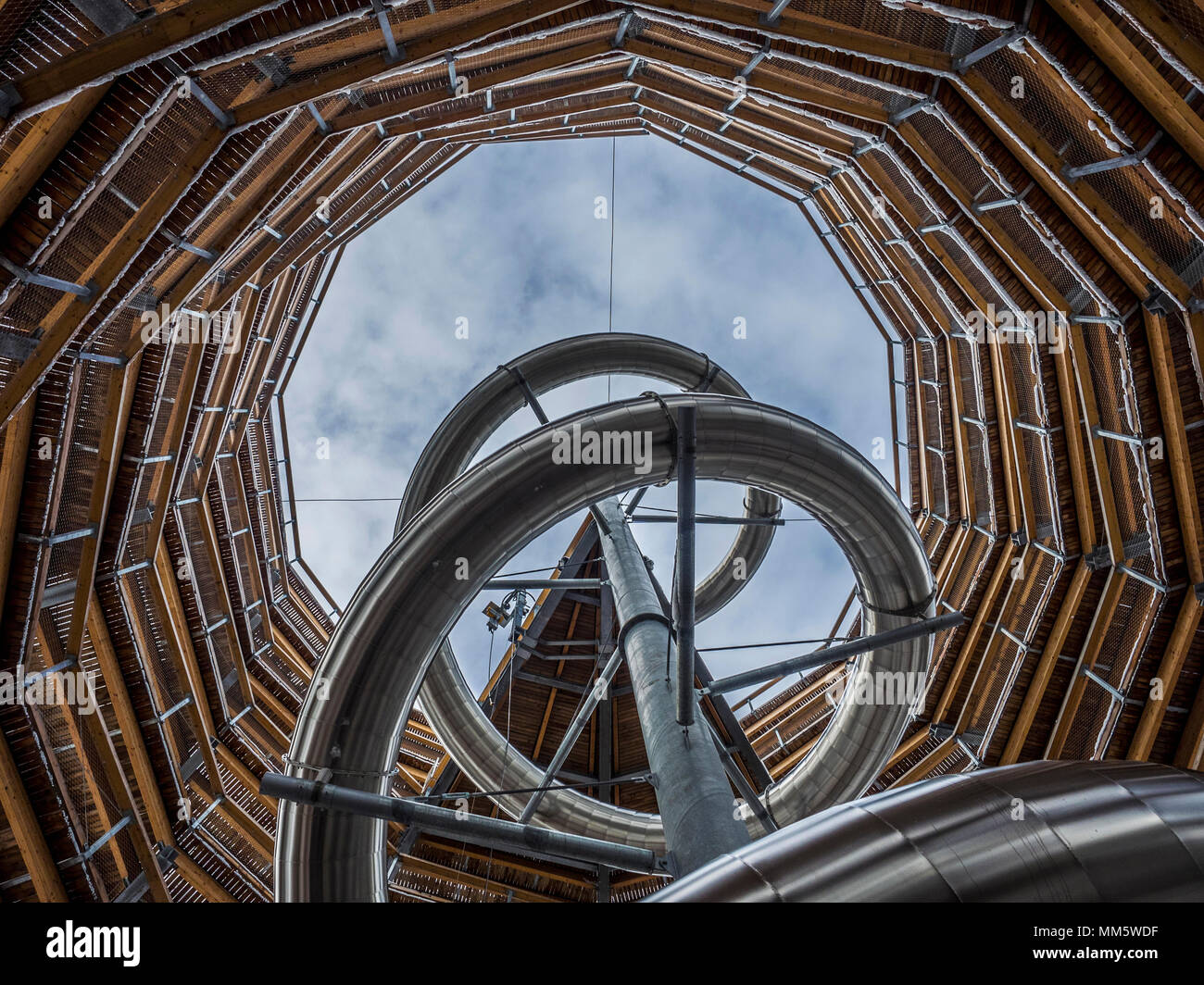Vue intérieure de Baumwipfelpfad à Bad Wildbad Banque D'Images