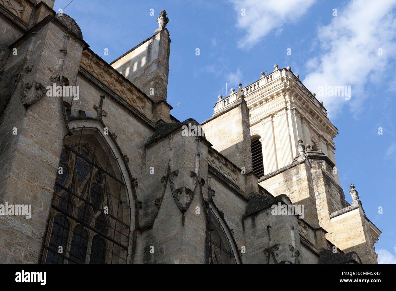 À l'extérieur et vue de côté de l'archidiocèse d'Auch, Gers, France. Également nommée Cathédrale de Sainte-Marie Banque D'Images