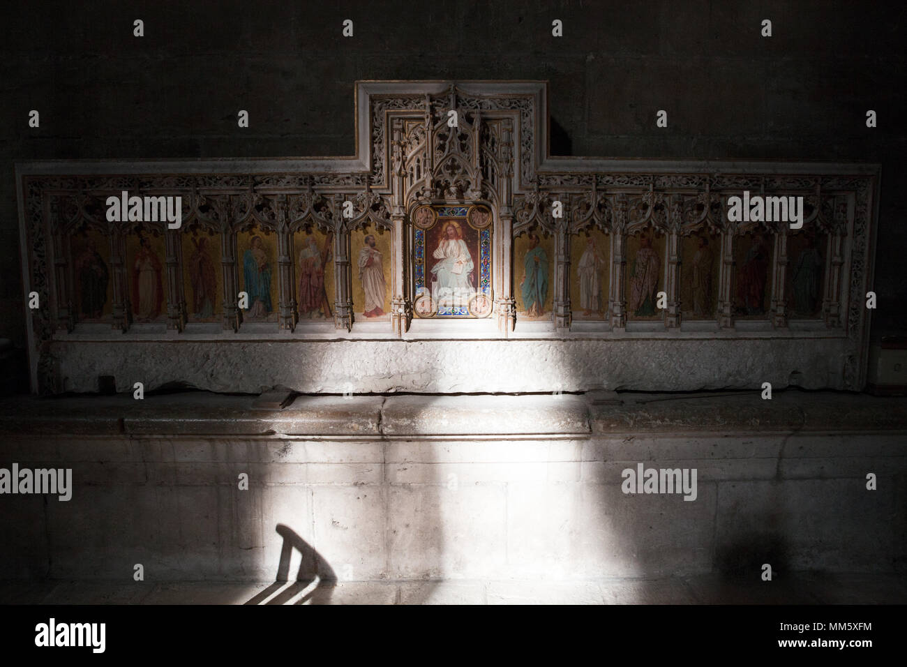 Vue intérieure de l'archidiocèse d'Auch, Gers, France. Également nommée Cathédrale de Sainte-Marie. De style gothique. Banque D'Images