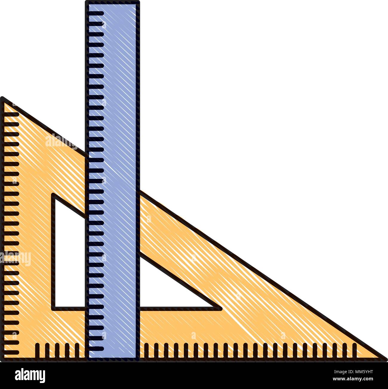 Règle et équerre objet géométrique dessin illustration vectorielle Image  Vectorielle Stock - Alamy