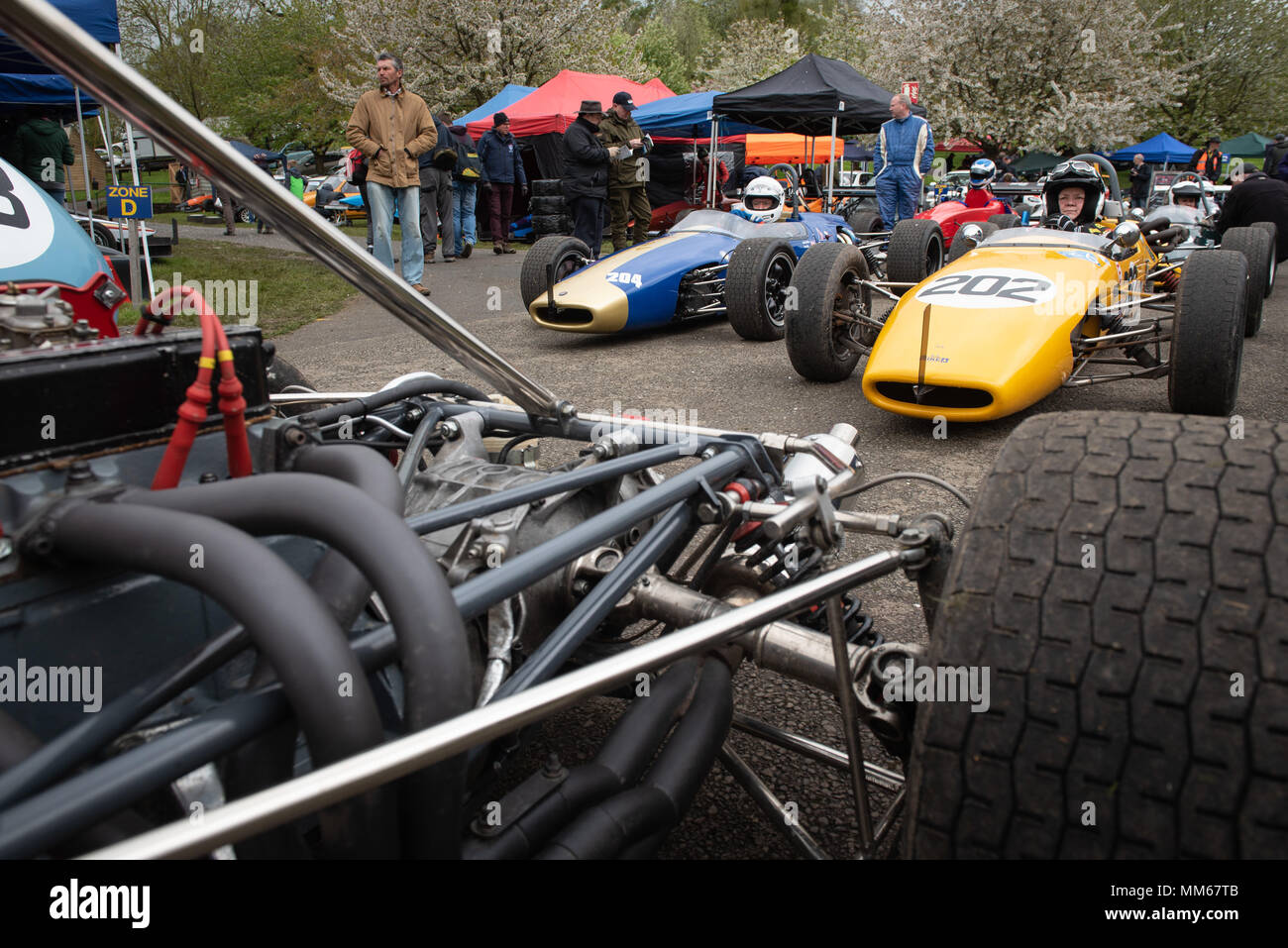 Prescott Hill, Gotherington, Cheltenham, Gloucestershire, Royaume-Uni. 29 avril 2018. En Photo : les concurrents d'attendre dans l'enclos de commencer leur collec Banque D'Images