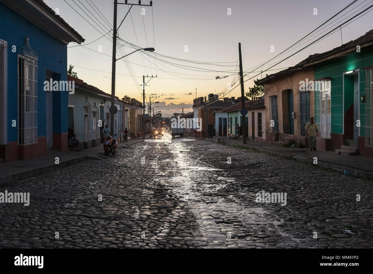 Scène de rue la vieille ville de Trinidad, Cuba Banque D'Images