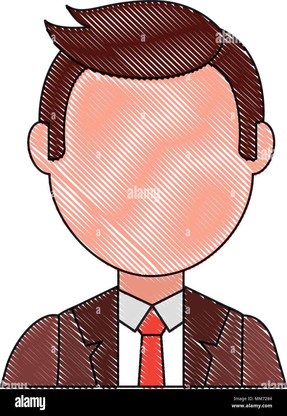 Portrait man en costume et cravate dessin illustration vectorielle Image  Vectorielle Stock - Alamy