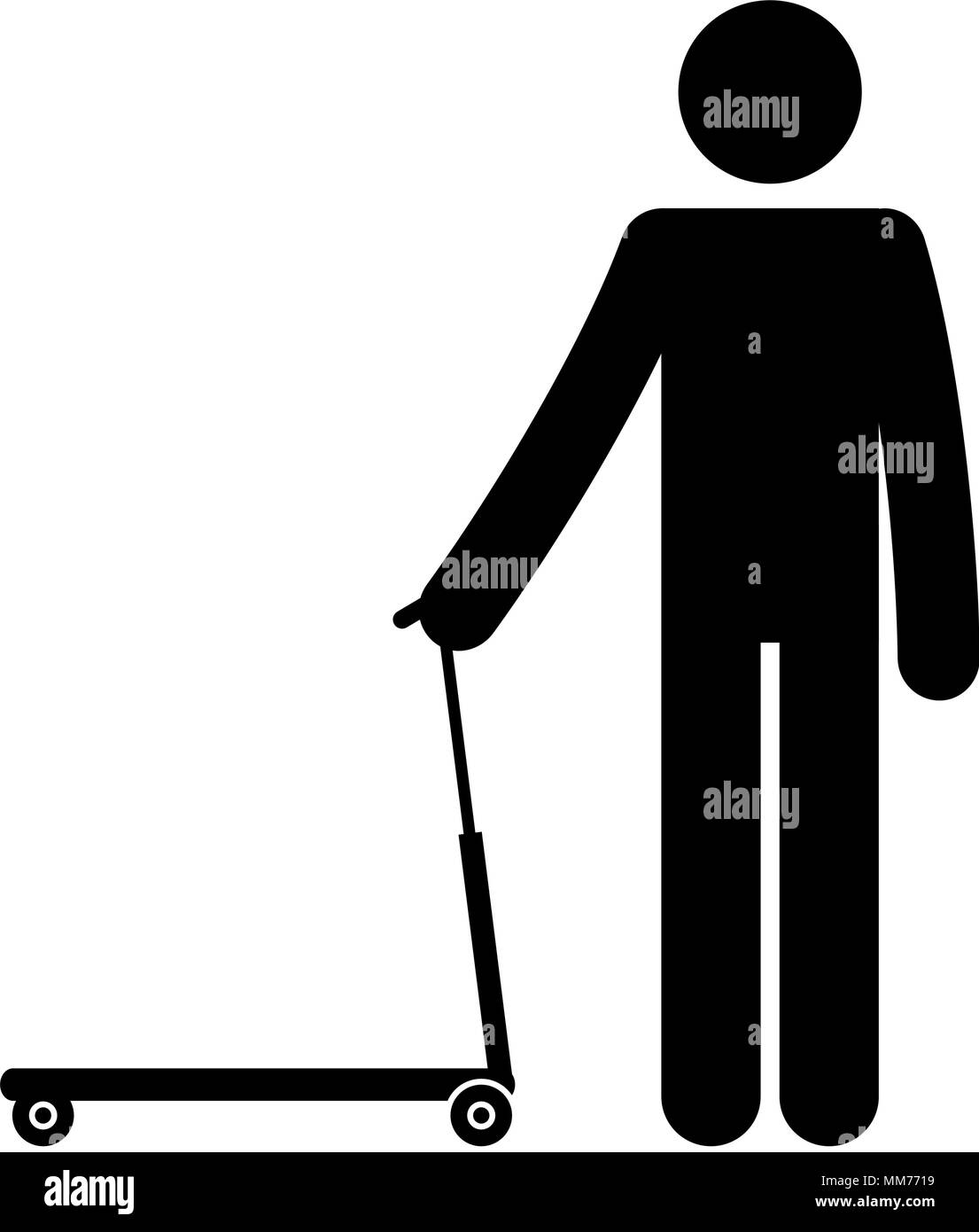 La figure humaine au skateboard avatar silhouette Illustration de Vecteur