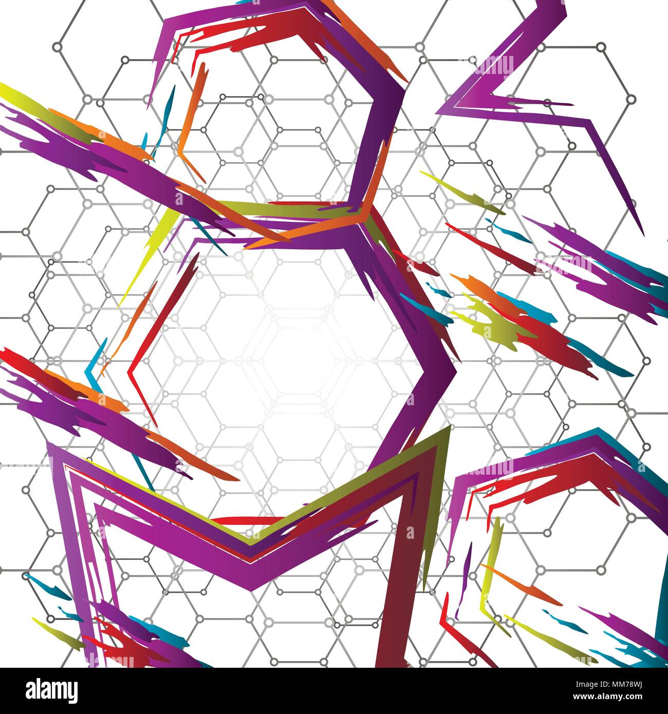 Style hexagonal image vectorielle. Modèle coloré pour vos projets. Illustration de Vecteur